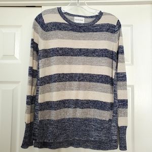 Olive and Oak Blue Striped Sweater Medium